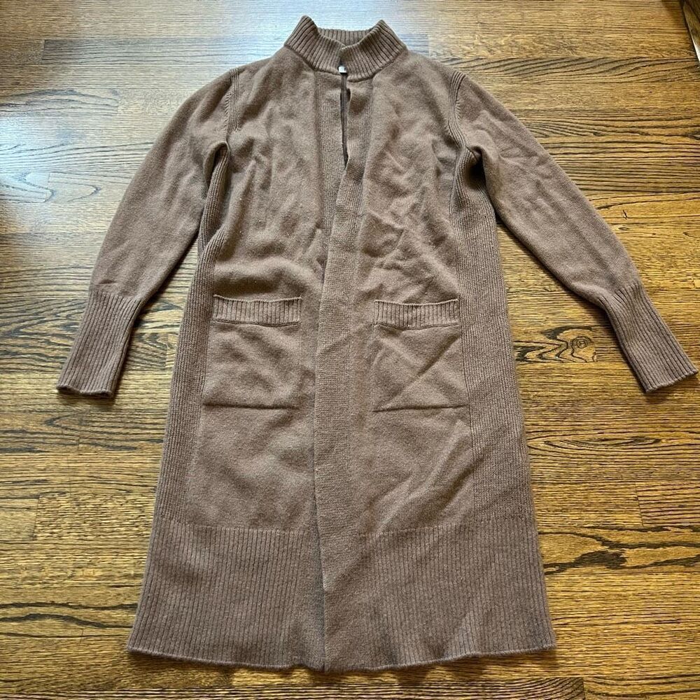 Athleta Women's Tan Spirit Wool Cashmere Wrap Long Cardigan Size Small